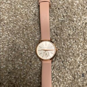 Blush pink leather watch
